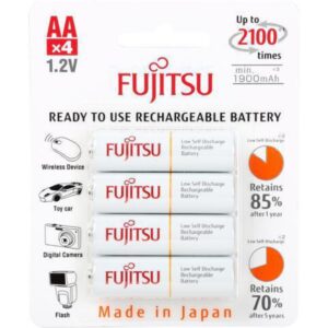 FUJITSU AA 1900mah 4-Pack Ni-MH Rechargeable Batteries (Made in Japan)