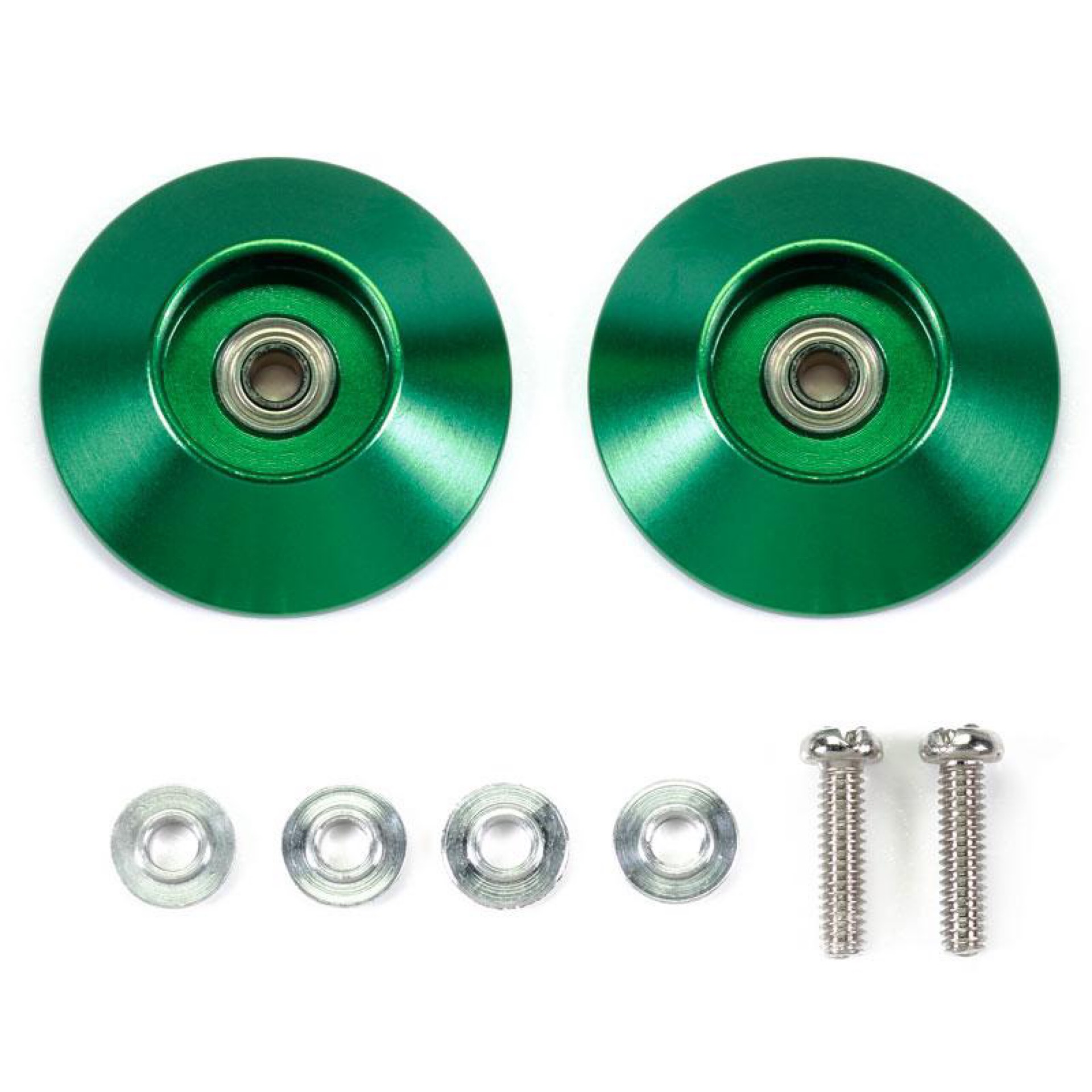 Tamiya TAM95609 HG 19 mm Tapered Aluminum Ball- Race Rollers, Ringless