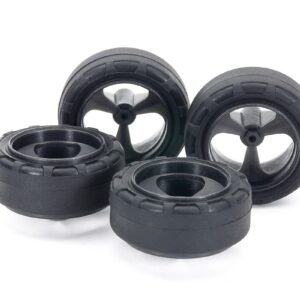 Tamiya TAM15541 24 mm Small Diameter Low Friction Narrow Tires & Carbon Wheels