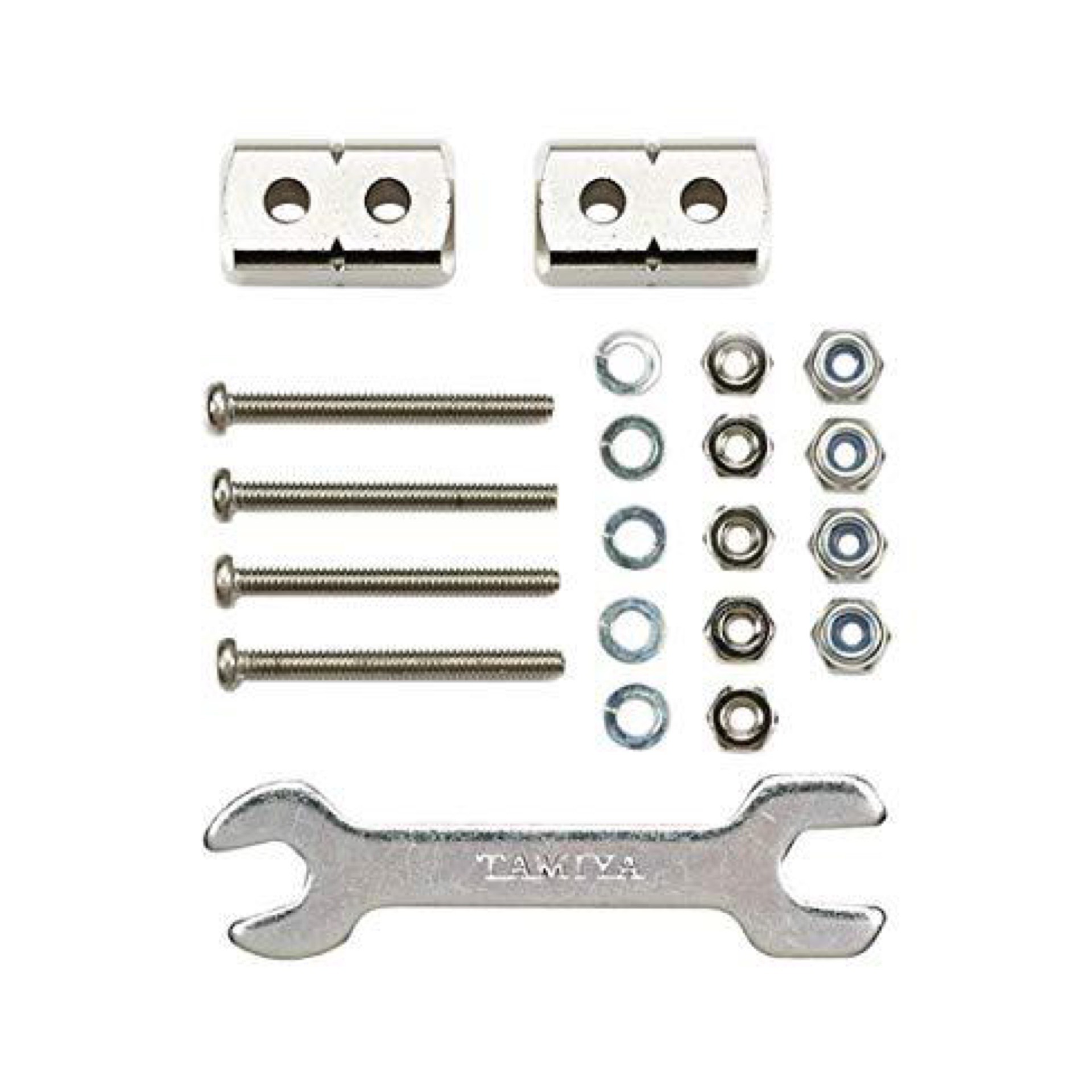 Tamiya TAM95488 Mini Four Wheel Drive Special Products Mass Damper Square Short 6 × 6 × 14mm 2 Pcs Silver