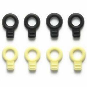 Tamiya TAM95492 JR Rubber Body Catches, Black & Yellow