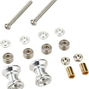 Tamiya TAM15403 JR Mini Double Aluminum Rollers, 9-8mm